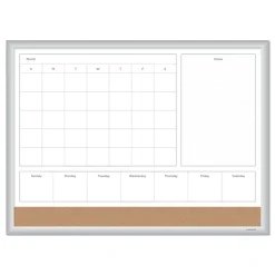 Best 23 in. x 17 in. 4N1 Magnetic Dry Erase Combo Board - Tan/White Surface, Silver Aluminum Frame Office Presentation Supplies