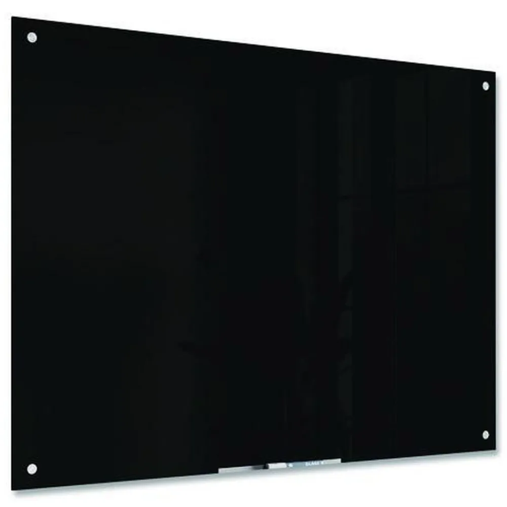 Outlet 47 x 35 Glass Dry Erase Board - Black Surface Office Presentation Supplies