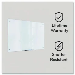 Outlet 47 x 35 Glass Dry Erase Board - Black Surface Office Presentation Supplies