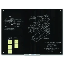 Outlet 47 x 35 Glass Dry Erase Board - Black Surface Office Presentation Supplies