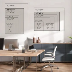 Hot 35 x 23 Magnetic Dry Erase Board with Wood Frame - White Surface/Black Frame Office Presentation Supplies