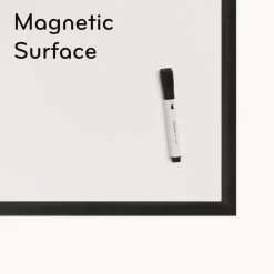 Hot 35 x 23 Magnetic Dry Erase Board with Wood Frame - White Surface/Black Frame Office Presentation Supplies