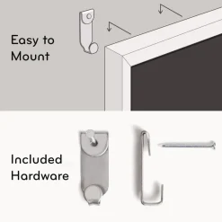Hot 35 x 23 Magnetic Dry Erase Board with Wood Frame - White Surface/Black Frame Office Presentation Supplies