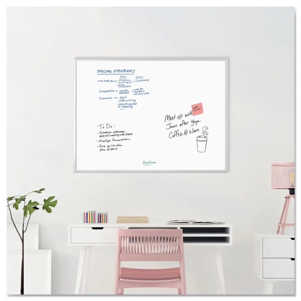 Discount 47 x 35 Melamine Dry Erase Board - White Surface/Silver Frame Office Presentation Supplies