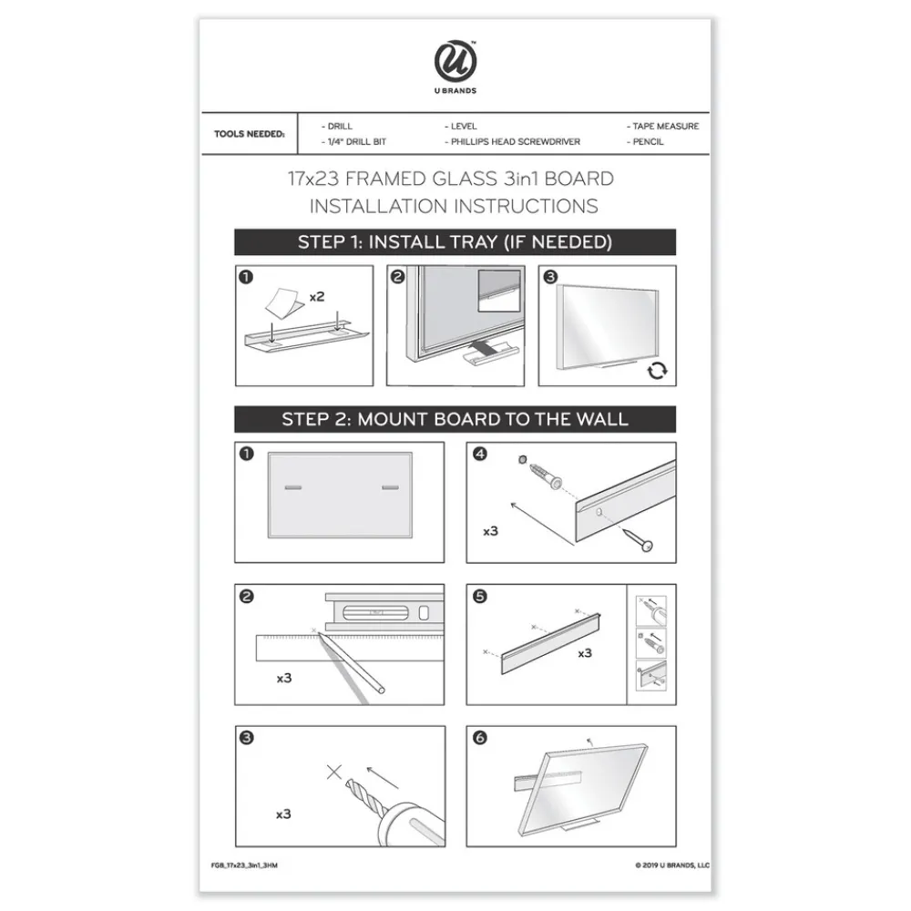 Hot 3N1 48 x 36 Magnetic Glass Dry Erase Combo Board - Gray/White Surface/White Frame Cleaning & Janitorial Supplies