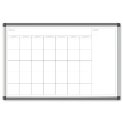 Discount PINIT 35 x 23 Magnetic Dry Erase Undated One Month Calendar - White Office Presentation Supplies