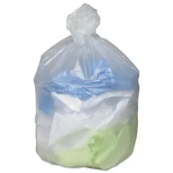 Discount 45 Gallon 12 microns 40 in. x 48 in. Can Liners - Natural (250/Carton) Trash & Waste Bins