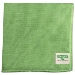 16 in. x 15 in. SmartColor Microfiber MicroWipes - Green (10/Pack) Cleaning & Janitorial Supplies