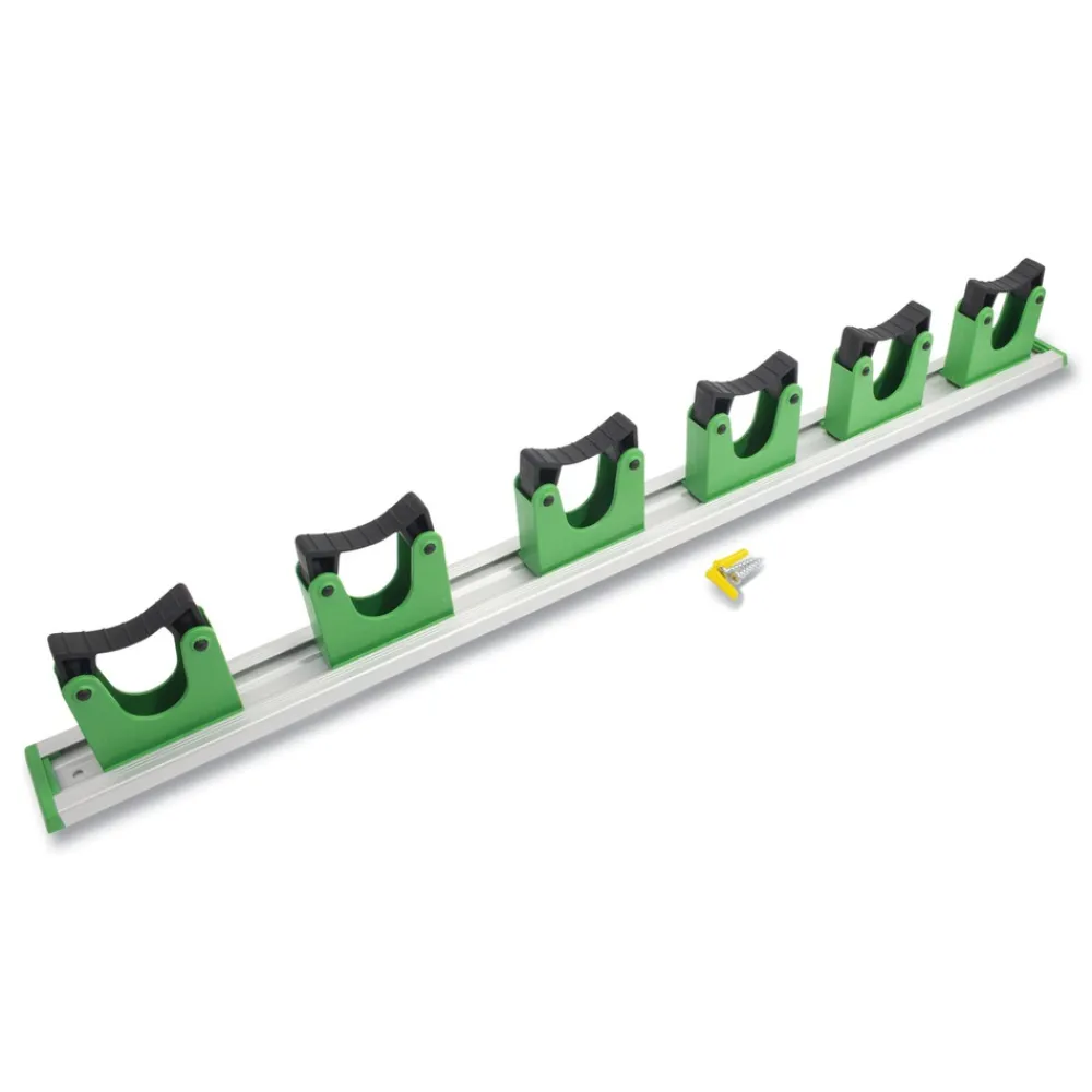 Clearance 28 in. x 3.15 in. x 2.17 in. Hang Up Cleaning Holder - Silver/Green Cleaning & Janitorial Supplies