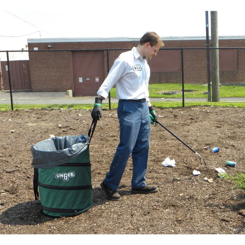 Outlet Nifty Nabber 40 Gallon Nylon Bagger - Green Trash & Waste Bins