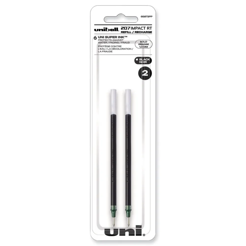 New 207 Impact RT Gel Bold 1 mm Conical Tip Pen Refills - Black Ink (2/Pack) Pens, Pencils & Markers
