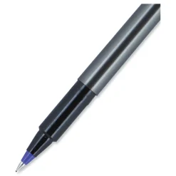 New Deluxe Extra-Fine 0.5 mm Rollerball Pen - Blue Ink/Metallic Gray/Black/Blue Barrel (1-Dozen) Pens, Pencils & Markers