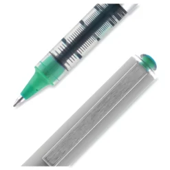 Clearance Fine 0.7 mm VISION Stick Roller Ball Pen - Green Ink, Silver/Green/Clear Barrel (1-Dozen) Pens, Pencils & Markers