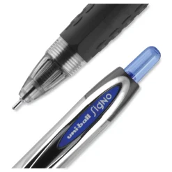 Online Signo 207 Medium 0.7 millimeter Retractable Needle Point Gel Pen - Blue Ink/Clear/Black/Blue Barrel (1-Dozen) Pens, Pencils & Markers