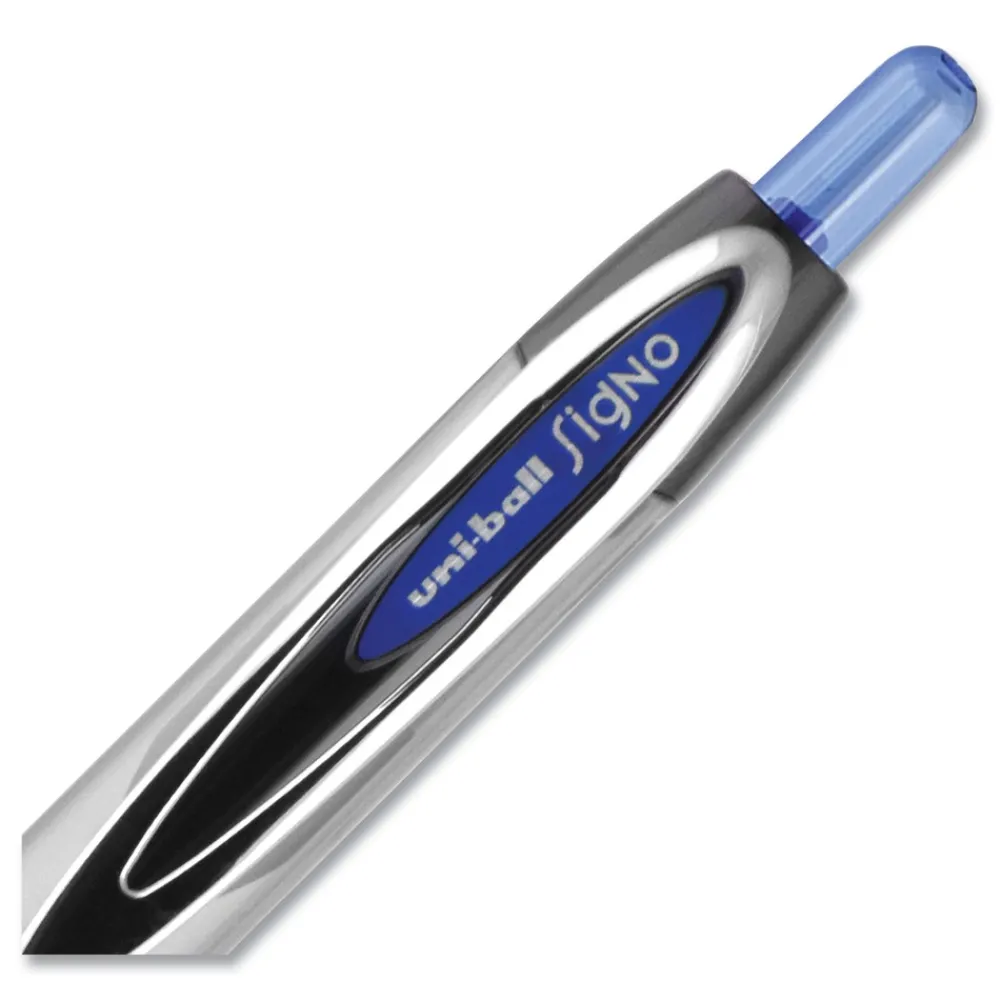 Online Signo 207 Medium 0.7 millimeter Retractable Needle Point Gel Pen - Blue Ink/Clear/Black/Blue Barrel (1-Dozen) Pens, Pencils & Markers