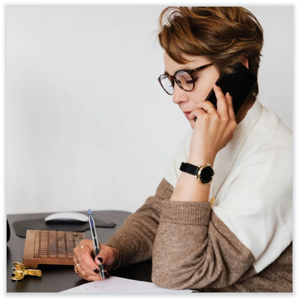 Online Signo 207 Medium 0.7 millimeter Retractable Needle Point Gel Pen - Blue Ink/Clear/Black/Blue Barrel (1-Dozen) Pens, Pencils & Markers