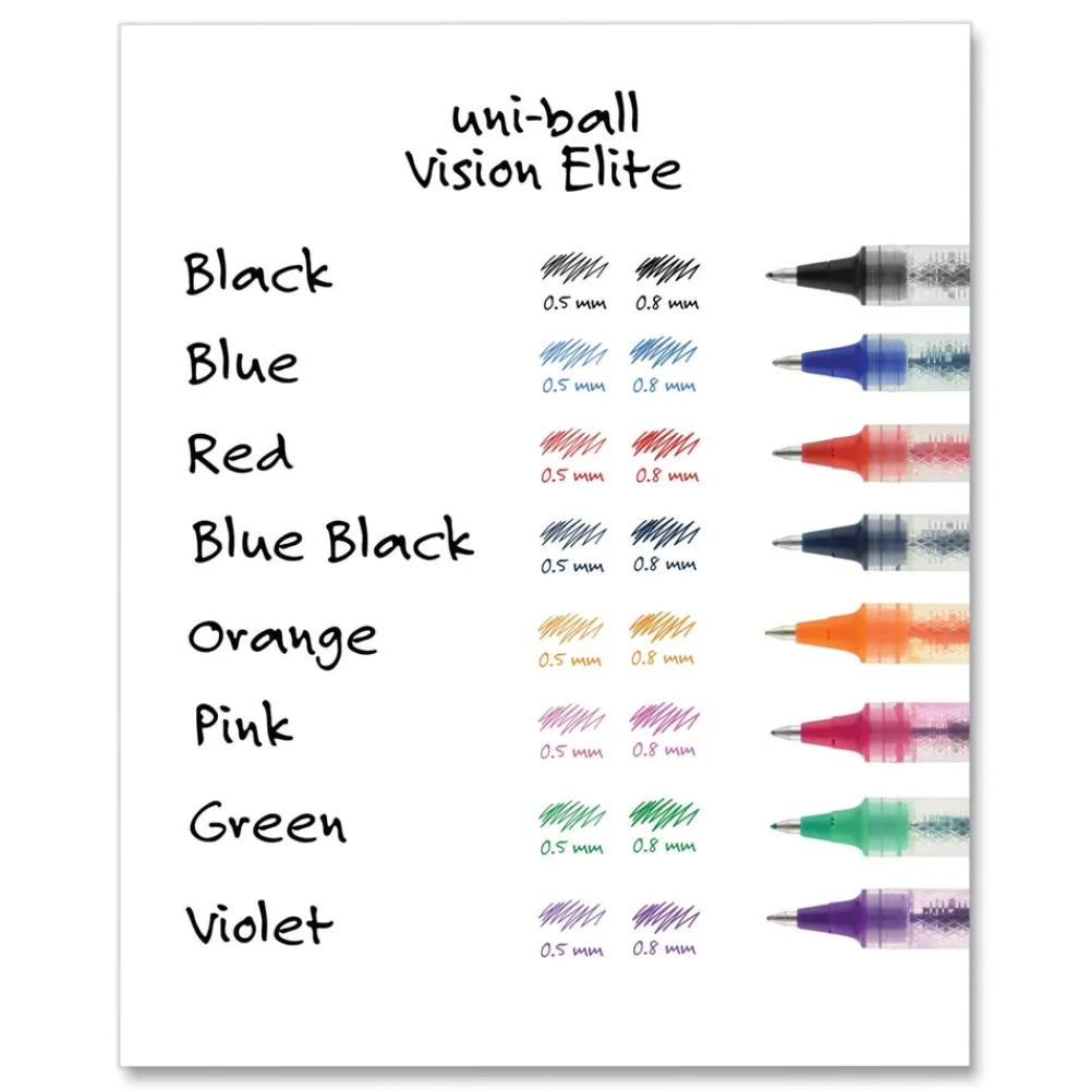 Sale VISION ELITE Bold 0.8 mm Hybrid Gel Pen - Blue Ink/White/Blue/Clear Barrel Pens, Pencils & Markers