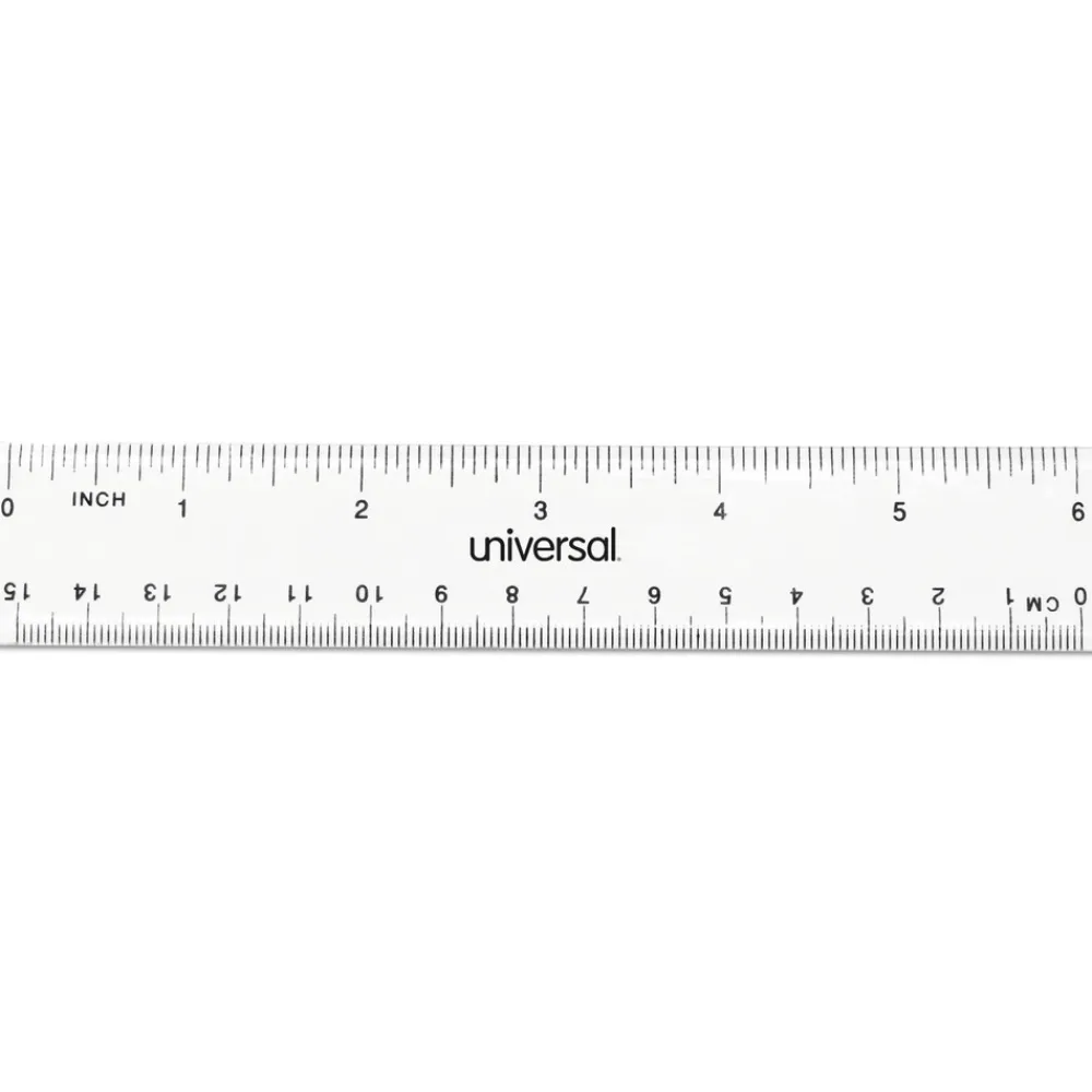 Clearance 6 in. Long Standard/Metric Plastic Ruler - Clear (2/Pack) Measuring Tools