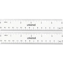 Clearance 6 in. Long Standard/Metric Plastic Ruler - Clear (2/Pack) Measuring Tools