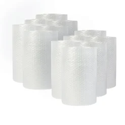 Clearance 12 in. x 30 ft. 0.31 in. Thick Bubble Packaging Perforated Every 12 in. - Clear (12/Carton) Mailing, Packing & Shipping