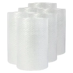New 12 in. x 30 ft. 0.5 in. Thick Bubble Packaging Perforated Every 12 in. - Clear (6/Carton) Mailing, Packing & Shipping
