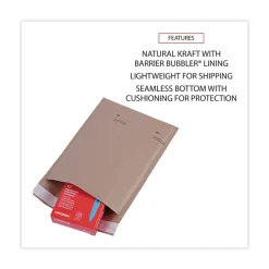Hot 6 in. x 10 in. Barrier Bubble Air Cell Cushion Self-Adhesive Closure #0 Natural Self-Seal Cushioned Mailer - Kraft (200/Carton) Mailing, Packing & Shipping