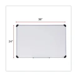 Sale 36 in. x 24 in. Deluxe Porcelain Magnetic Dry Erase Board - White Surface, Aluminum Frame Office Presentation Supplies