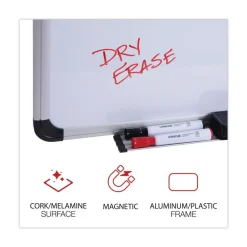 Discount 24 in. x 18 in. Melamine Cork/Dry Erase Board - Tan/White Surface, Aluminum/Plastic Frame Office Presentation Supplies