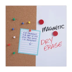 Discount 24 in. x 18 in. Melamine Cork/Dry Erase Board - Tan/White Surface, Aluminum/Plastic Frame Office Presentation Supplies