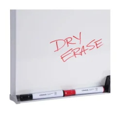 Online 36 in. x 24 in. Melamine Dry Erase Board with Anodized Aluminum Frame - White Surface Office Presentation Supplies