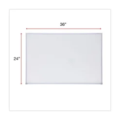 Online 36 in. x 24 in. Melamine Dry Erase Board with Anodized Aluminum Frame - White Surface Office Presentation Supplies