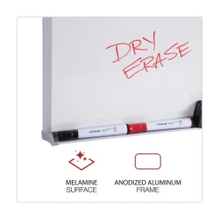 Online 36 in. x 24 in. Melamine Dry Erase Board with Anodized Aluminum Frame - White Surface Office Presentation Supplies
