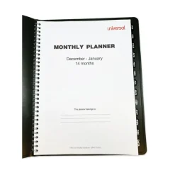 New 11 in. x 8 in. 14-Month (Dec 2025-Jan 2027) Monthly Planner - Black Cover Calendars & Planners