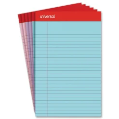 Clearance 5 in. x 8 in. Sheets Narrow Rule Perforated Ruled Writing Pads - Assorted Pastel Colors (6/Pack) Cleaning & Janitorial Supplies