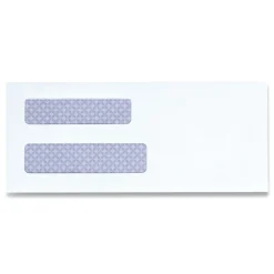 Sale 3.63 in. x 8.63 in. Square Flap Self-Adhesive Closure #8 5/8 Double Window Business Envelope - White (500/Box) Mailing, Packing & Shipping