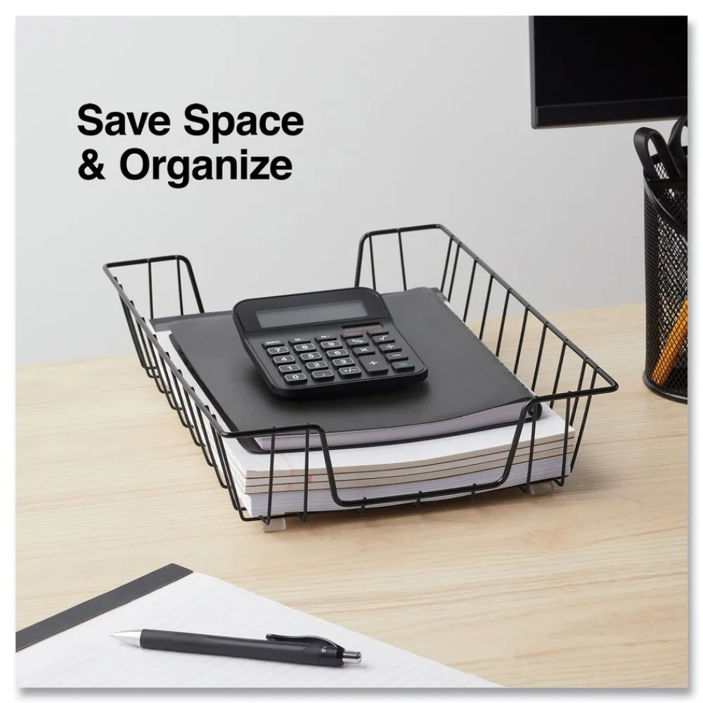 Best 10 in. x 14.13 in. x 3-in Letter Size Files 1 Section Wire Metal Letter Tray - Black Office Furniture & Lighting