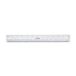 Hot Clear Plastic Standard/Metric 12 in. Ruler - Clear Measuring Tools