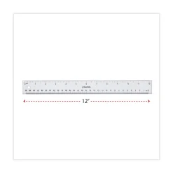Hot Clear Plastic Standard/Metric 12 in. Ruler - Clear Measuring Tools