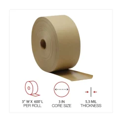 Discount 10-Piece/Carton Gummed Kraft 3 in. Core 3 in. x 600 ft. Sealing Tape - Brown Tapes & Adhesives