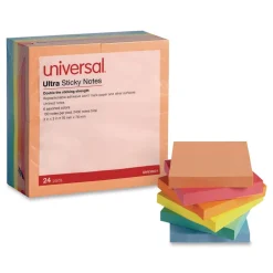 Clearance Ultra Sticky Note Pads Note Ruled 4-in x 4-in Assorted Colors 100 Sheets/Pad 6 Pads/Pack Paper & Printables