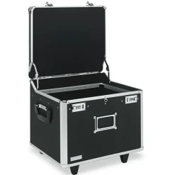 New 17.5 in. x 15.5 in. x 14.5 in. Locking Mobile Letter/Legal File Chest - Black/Chrome Office Furniture & Lighting