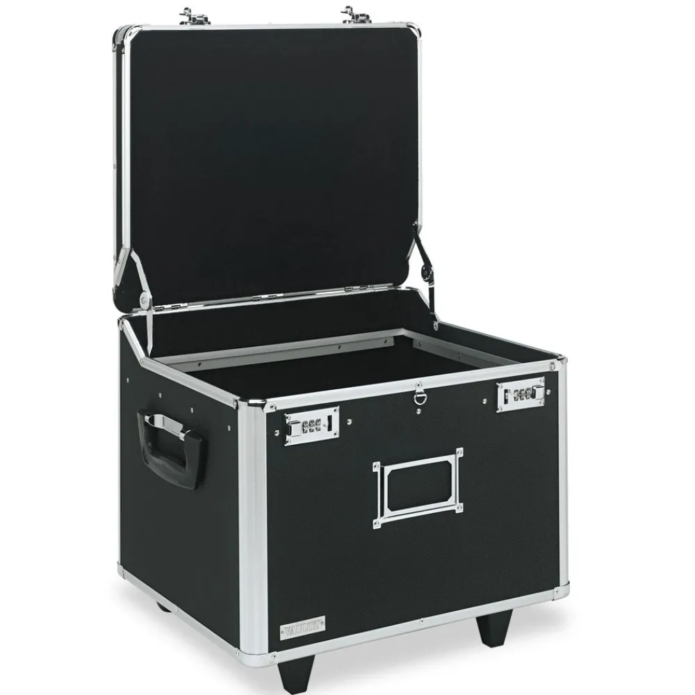 New 17.5 in. x 15.5 in. x 14.5 in. Locking Mobile Letter/Legal File Chest - Black/Chrome Office Furniture & Lighting