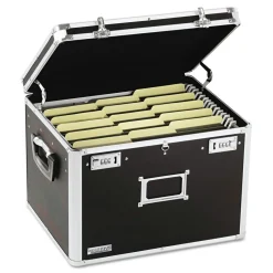 VZ01008 17.5 in. x 14 in. x 12.5 in. Letter/Legal Files Locking File Chest with Adjustable File Rails - Black Office Furniture & Lighting