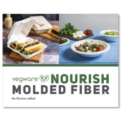 Discount 7.9 in. x 7.9 in. x 2.9 in. Nourish Molded Fiber Compostable Sugarcane Takeout Containers - White (200/Carton) Tabletop And Serveware