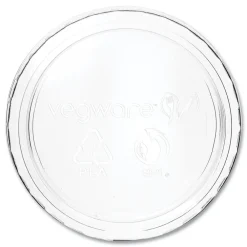 Hot 2 oz. - 4 oz. Compostable Plastic Portion Pot Lids - Clear (2000/Carton) Tabletop And Serveware