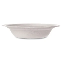 Online 12 oz. Molded Fiber Compostable Sugarcane Tableware Bowl - White (1000/Carton) Tabletop And Serveware