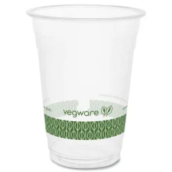 Hot 16 oz. 96-Series Compostable Cold Cup - Clear/Green (1000/Carton) Tabletop And Serveware