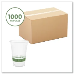 Hot 16 oz. 96-Series Compostable Cold Cup - Clear/Green (1000/Carton) Tabletop And Serveware