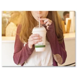 Hot 16 oz. 96-Series Compostable Cold Cup - Clear/Green (1000/Carton) Tabletop And Serveware