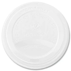 Online 89 Series Compostable Hot Cup Lids - White (1000/Carton) Tabletop And Serveware